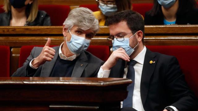 El consejero Josep Maria Argimon y el 'president' Pere Aragonès / MARTA PÉREZ - EFE