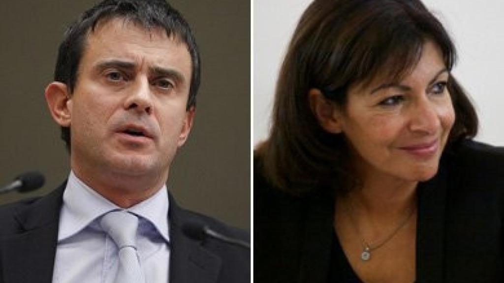 El primer ministro francés, Manuel Valls, y la alcaldesa de París, Anne Hidalgo