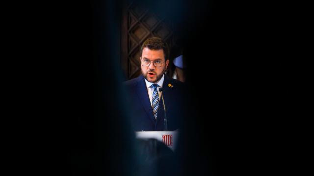 El presidente de la Generalitat, Pere Aragonès, comparece tras valorar el supuesto caso de espionaje a independentistas / EP