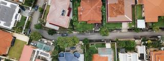 Vista cenital de una zona residencial