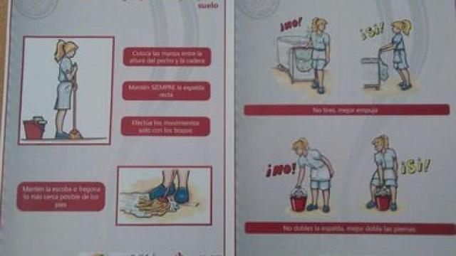 Estos son los carteles en las que las mujeres limpian