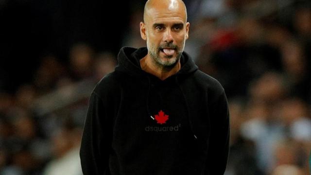Pep Guardiola en el partido de Champions entre el City y el PSG / EFE