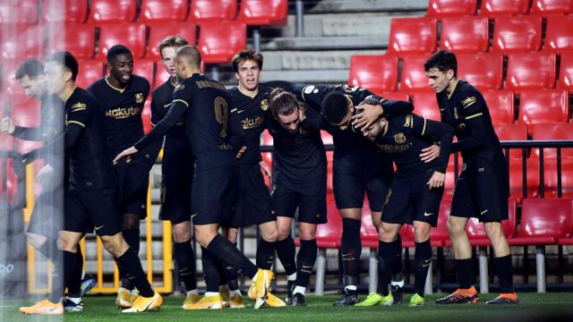 Los jugadores del Barça, celebrando un gol contra el Granada | EFE