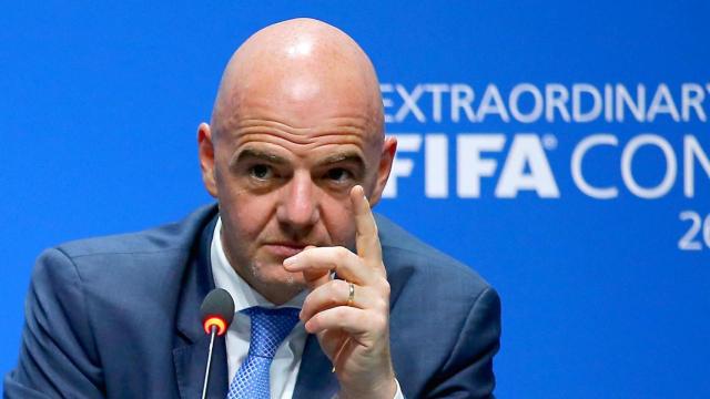 Gianni Infantino, presidente de la FIFA, en una comparecencia ante los medios de comunicación / REDES