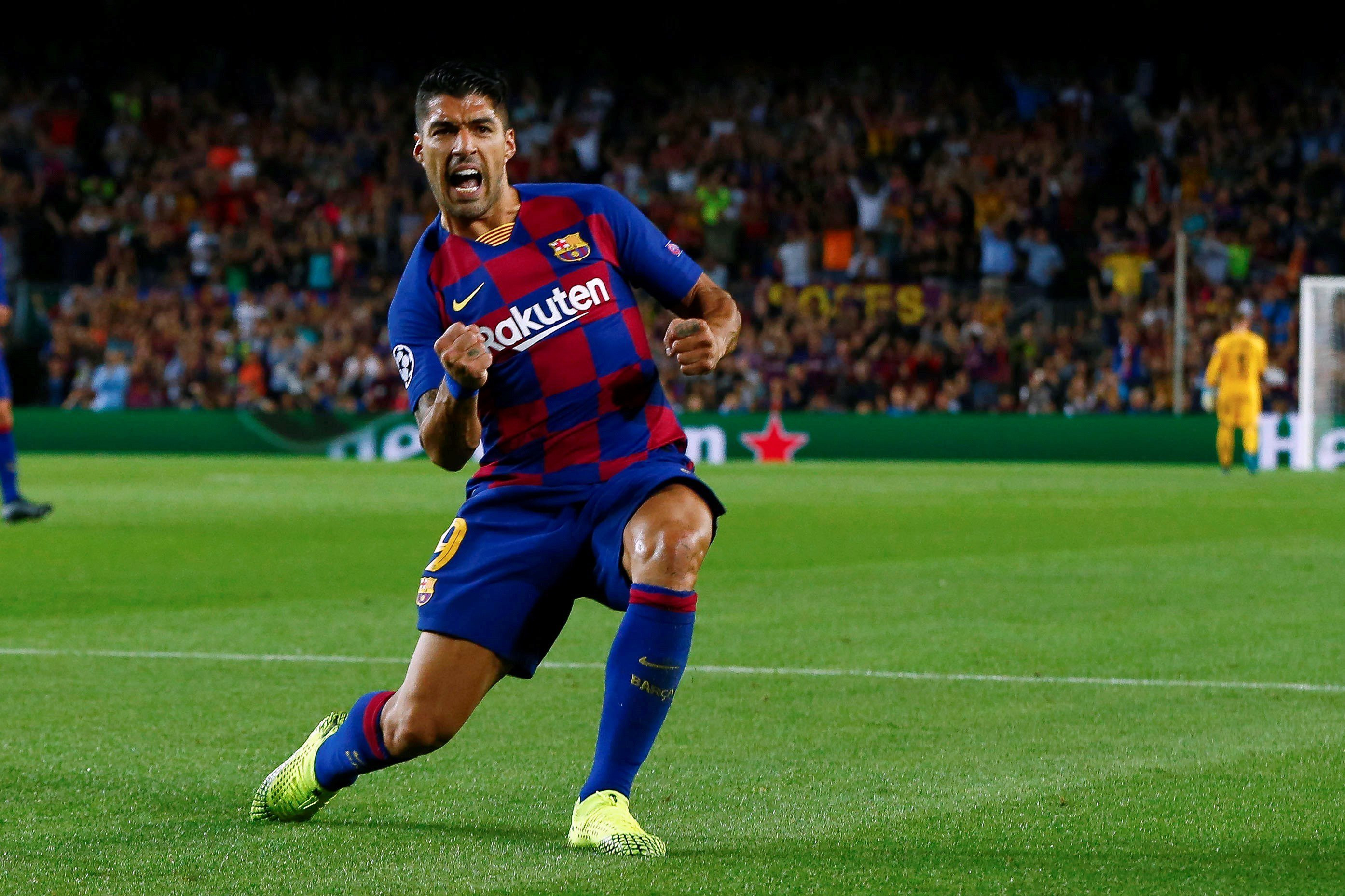 Luis Suárez celebra un gol con el Barça / EFE