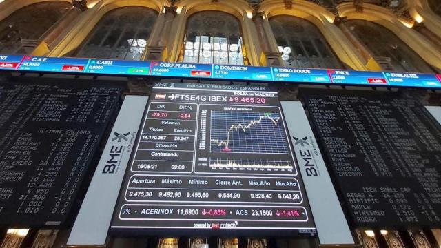 La sede de la Bolsa de Madrid en el día en que los títulos de Almirall se han revalorizado un 4% / EFE