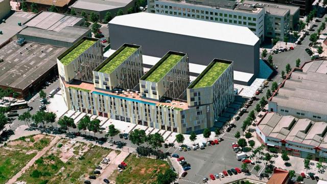 Recreación aérea de la macroresidencia del 22@ que han vendido Hines y Henderson Park / CG