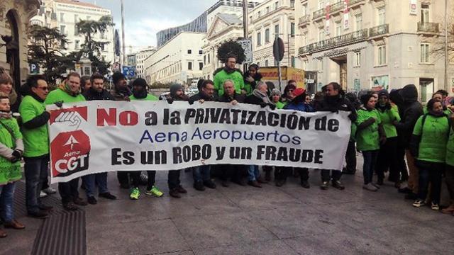Trabajadores de Aena en una manifestación / CGT Aena