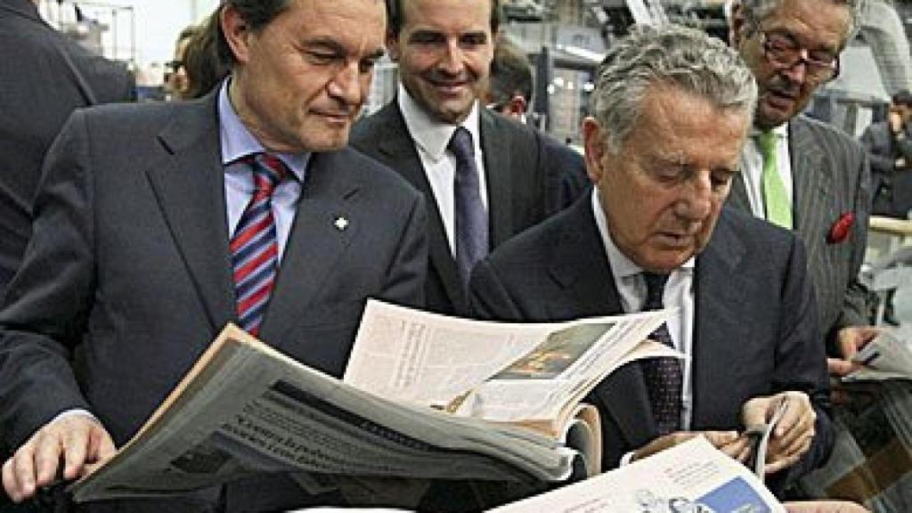 El presidente de la Generalidad, Artur Mas, y el presidente del Grupo Godó, Javier Godó