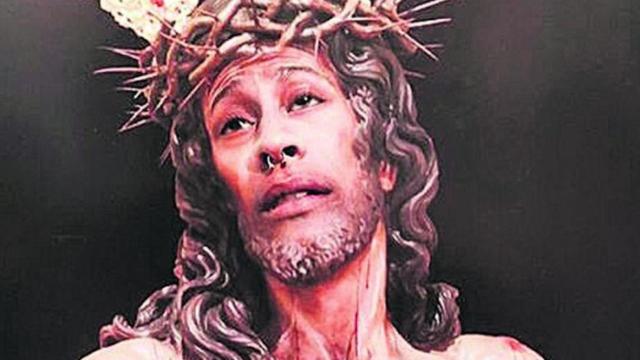 Una foto del montaje del Cristo Despojado