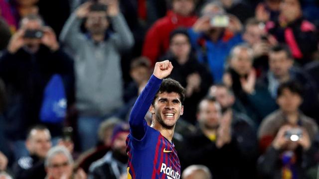 Carles Aleñá celebra su primer gol en La Liga / EFE