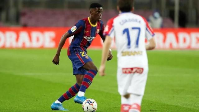 Ilaix Moriba en su debut liguero ante el Alavés en el Camp Nou / FCB