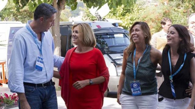 Los dirigentes del PP Xavier Garcia Albiol, María Dolores de Cospedal, Alicia Sánchez-Camacho y Andrea Levy, de izquierda a derecha / CG