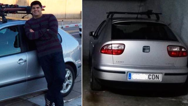 Imagen de Xavi con su vehículo, que no puede mover del garaje por la Zona de Bajas Emisiones pese a vivir a 250 metros de la Ronda Litoral / CG