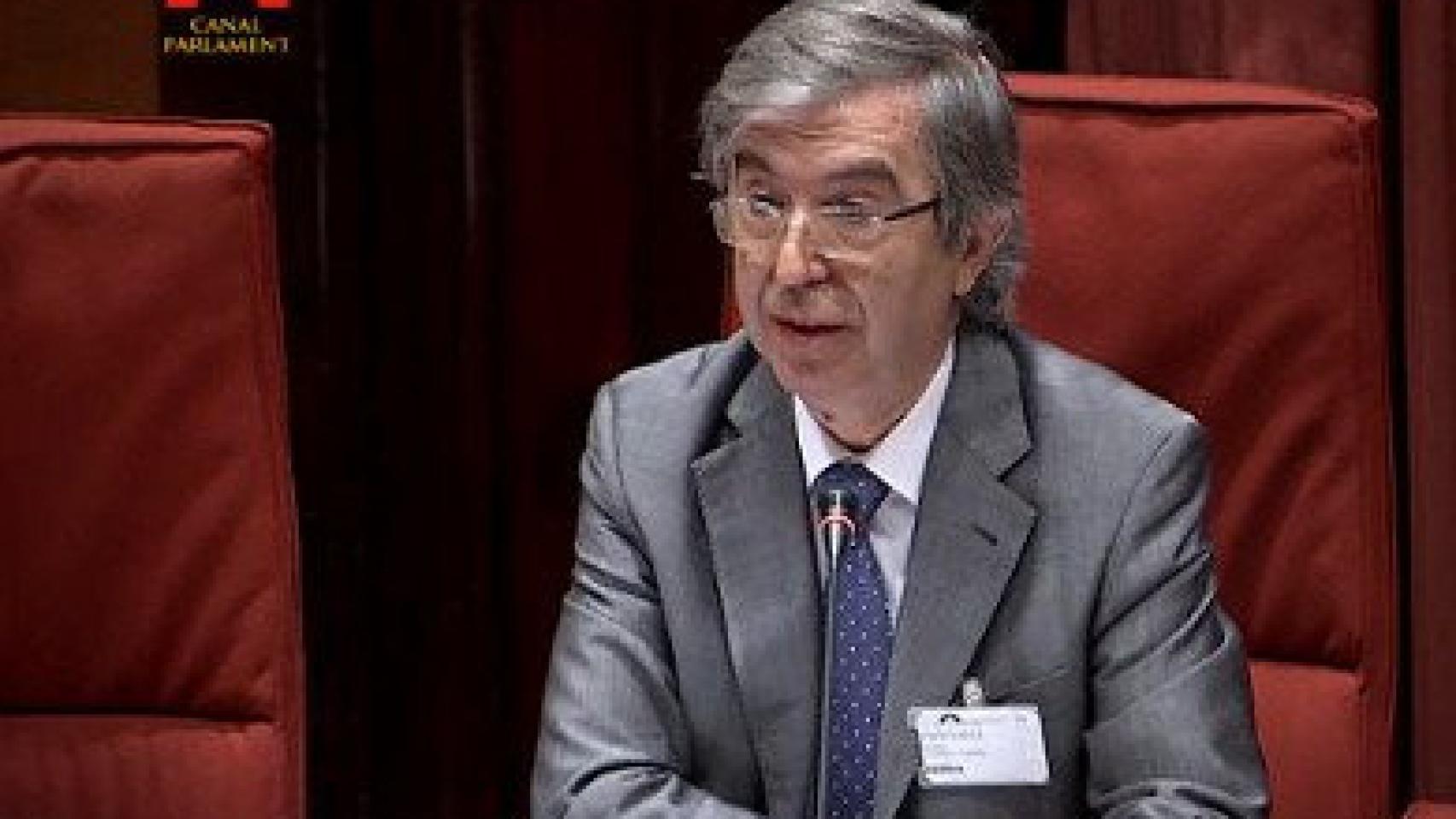 El presidente del Casost, Miquel Vilardell, en una comparecencia en el Parlamento autonómico en julio de 2013