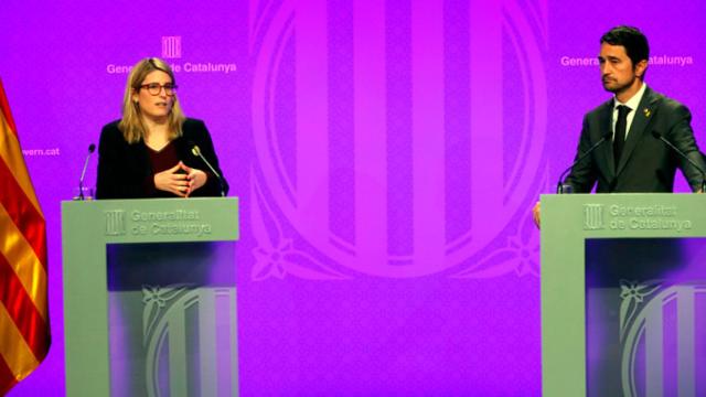 Elsa Artadi, consejera de Presidencia y portavoz del Govern, y Damià Calvet, titular de Territorio / EFE