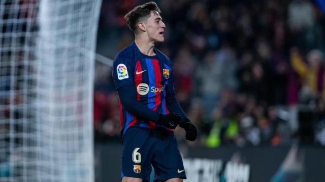 Gavi celebra su gol al Sevilla / FCB