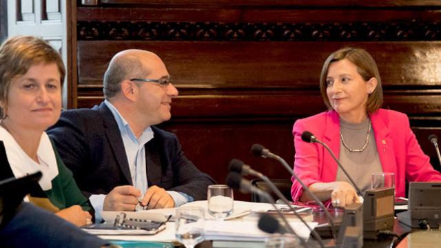 La presidenta del Parlament, Carme Forcadell, en la reunión de la mesa de portavoces / EFE