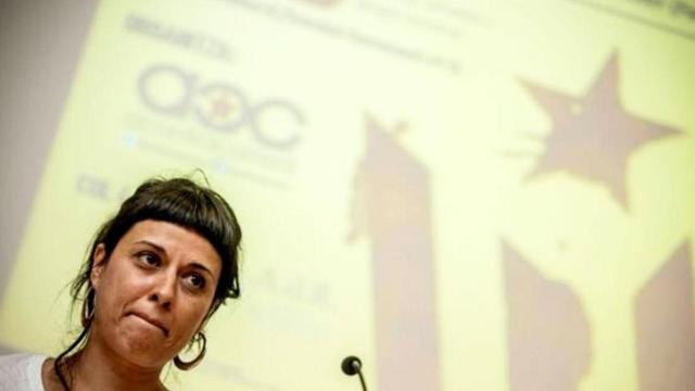 Anna Gabriel, exlíder de la CUP, en un acto antes de fugarse de la justicia a Suiza / EFE