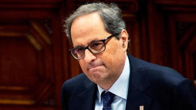 Quim Torra, candidato a presidente de la Generalitat, en el Parlament de Cataluña el sábado / EFE