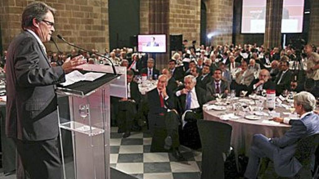 El presidente de la Generalidad, Artur Mas, durante su intervención en el acto organizado por la Cámara de Comercio de Barcelona