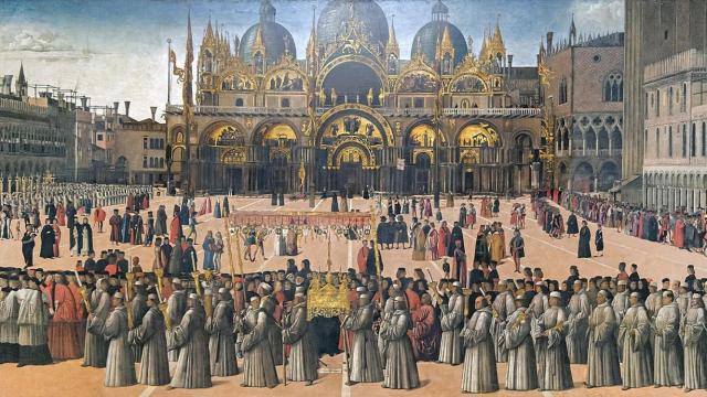 Procesión en la Plaza de San Marcos de Venecia (1496) / GENTILE BELLINI
