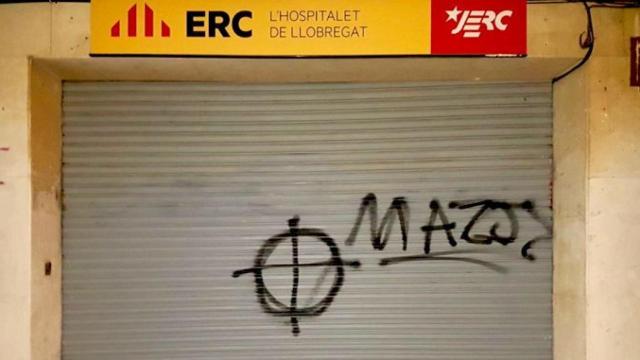 Ataque en la sede de ERC en Hospitalet del Llobregat / TWITTER