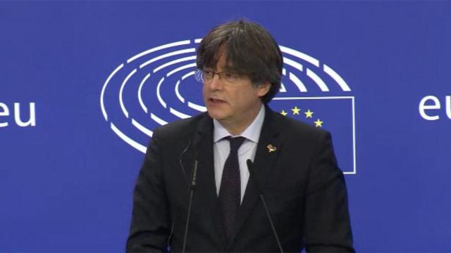 Carles Puigdemont, en el Parlamento europeo, donde ha valorado la retirada de su inmunidad