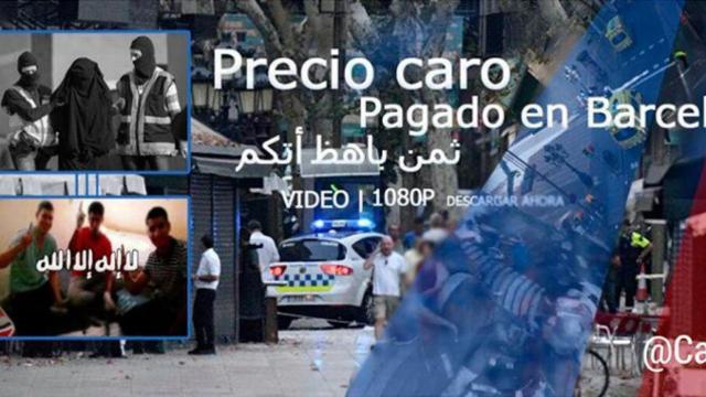 Extracto del vídeo de amenaza yihadista contra Barcelona / @CarloSeisdedos