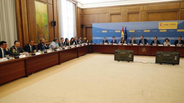 Imagen de la Conferencia Nacional de Transportes, que ha tratado de frenar la huelga del taxi / EFE