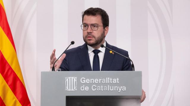 El presidente catalán, Pere Aragonès, tras el último Consell Executiu del curso / EUROPA PRESS
