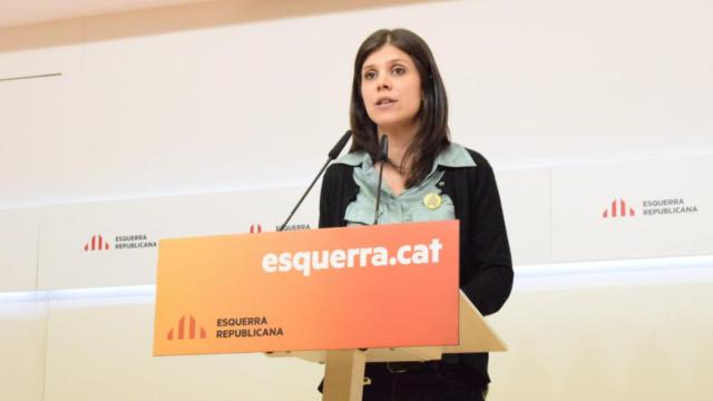 La portavoz de ERC, Marta Vilalta, en la rueda de prensa posterior a la reunión de la permanente donde ha cerrado la puerta a una coalición con JxCat / ERC
