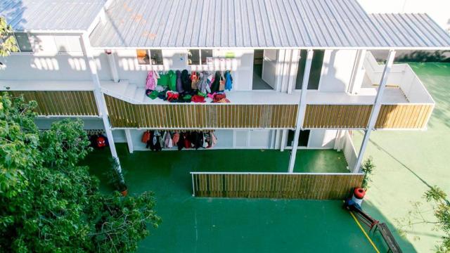 La escuela provisional infantil del Liceo Francés de Barcelona (LFB) durante su remodelación / CG