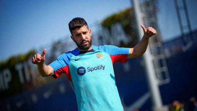 Jordi Alba, en un entrenamiento del Barça esta temporada 2022-23 / FCB
