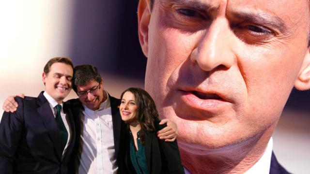 Manuel Valls tras Albert Rivera, Juan Marín e Inés Arrimadas / CG