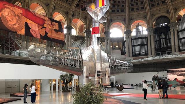 Reproducción a escala real del bombardero Túpolev SB-2 'Katiuska', que combatió en la Guerra Civil española, expuesta en el MNAC / EUROPA PRESS