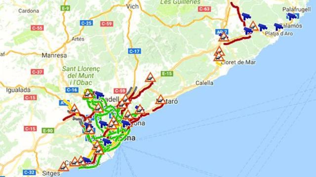 Un accidente en Teià complica la ‘operación salida’