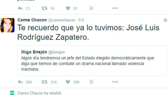 El desliz de Chacón en Twitter