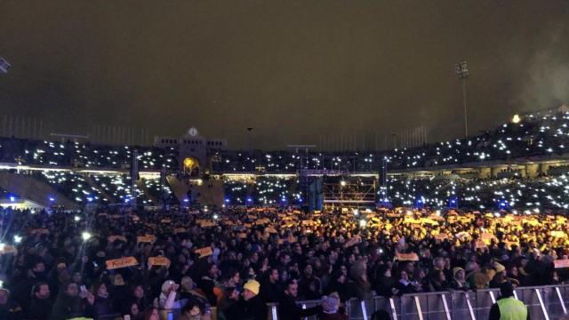 Imagen del concierto organizado por la ANC en el Estadi Lluís Companys de Montjüic / CG