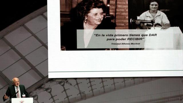 Juan Roig, presidente de Mercadona, durante su intervención de ayer en Valencia / EFE