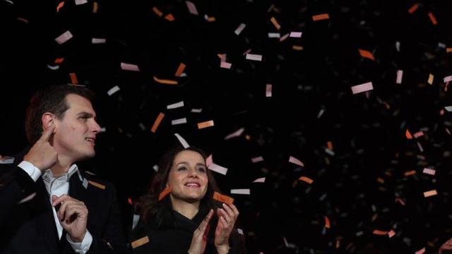 El presidente de Ciudadanos, Albert Rivera , y la candidata a la presidencia de la Generalitat, Inés Arrimadas