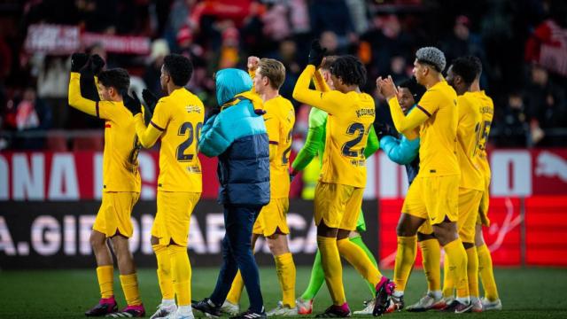 El Barça celebra su última victoria en la Liga / FCB