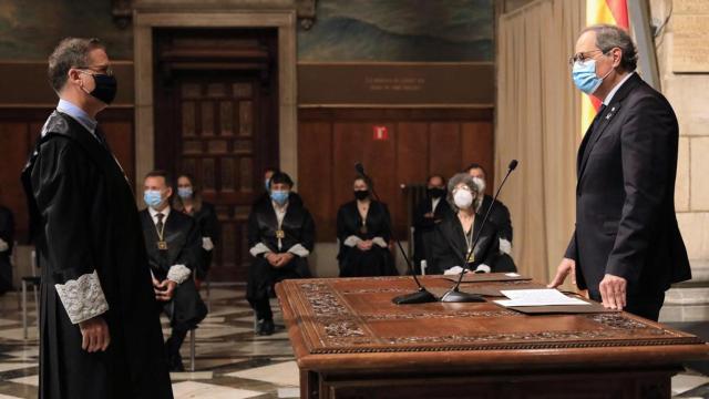 El presidente de la Generalitat, Quim Torra, durante la toma de posesión de los nuevos miembros de la Comisión Jurídica Asesora / GOVERN.CAT