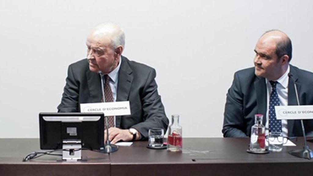 Carlos Sumarroca Coixet y Carlos Sumarroca Claverol durante un acto en el Círculo de Economía / CG