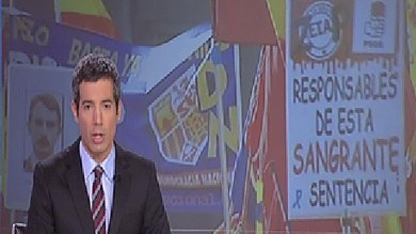 Imagen que denuncia el PSOE en la que se puede ver el logo de los socialistas al lado del de ETA