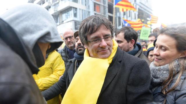 El expresidente Carles Puigdemont en la manifestación independentista en Bruselas (Bélgica) en 2017 / JXCAT