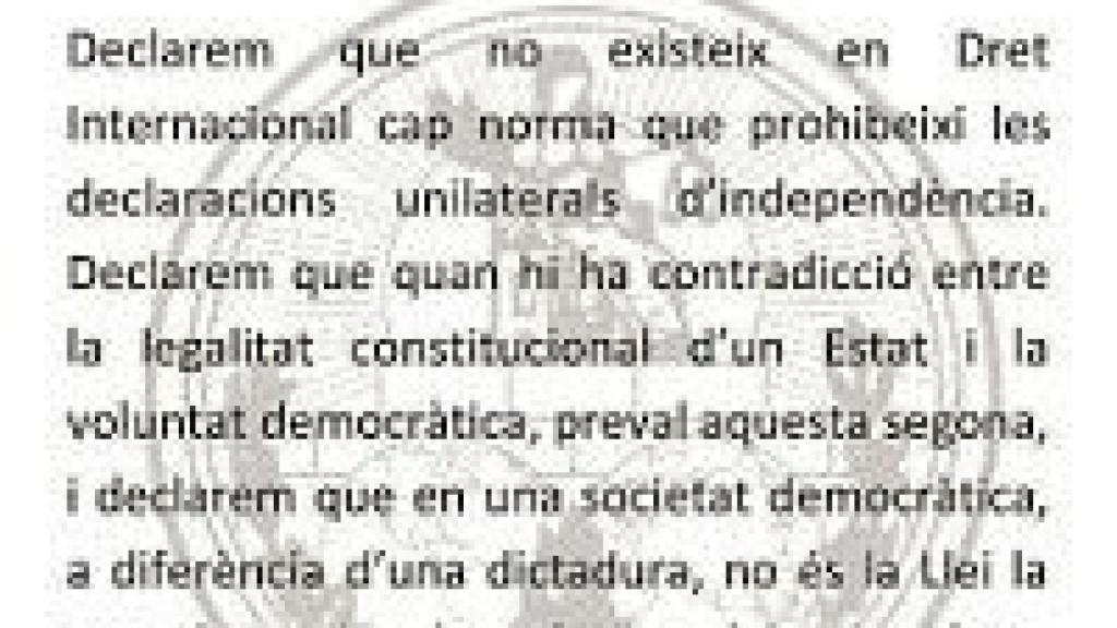Cita supuestamente recogida de la sentencia del TIJ sobre la declaración unilateral de independencia de Kosovo que circula por internet y que es falsa