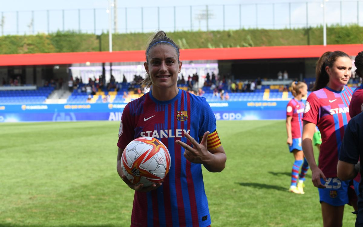 Alexia Putellas, centrocampista del Barça, tras marcar tres goles en un partido / FCB