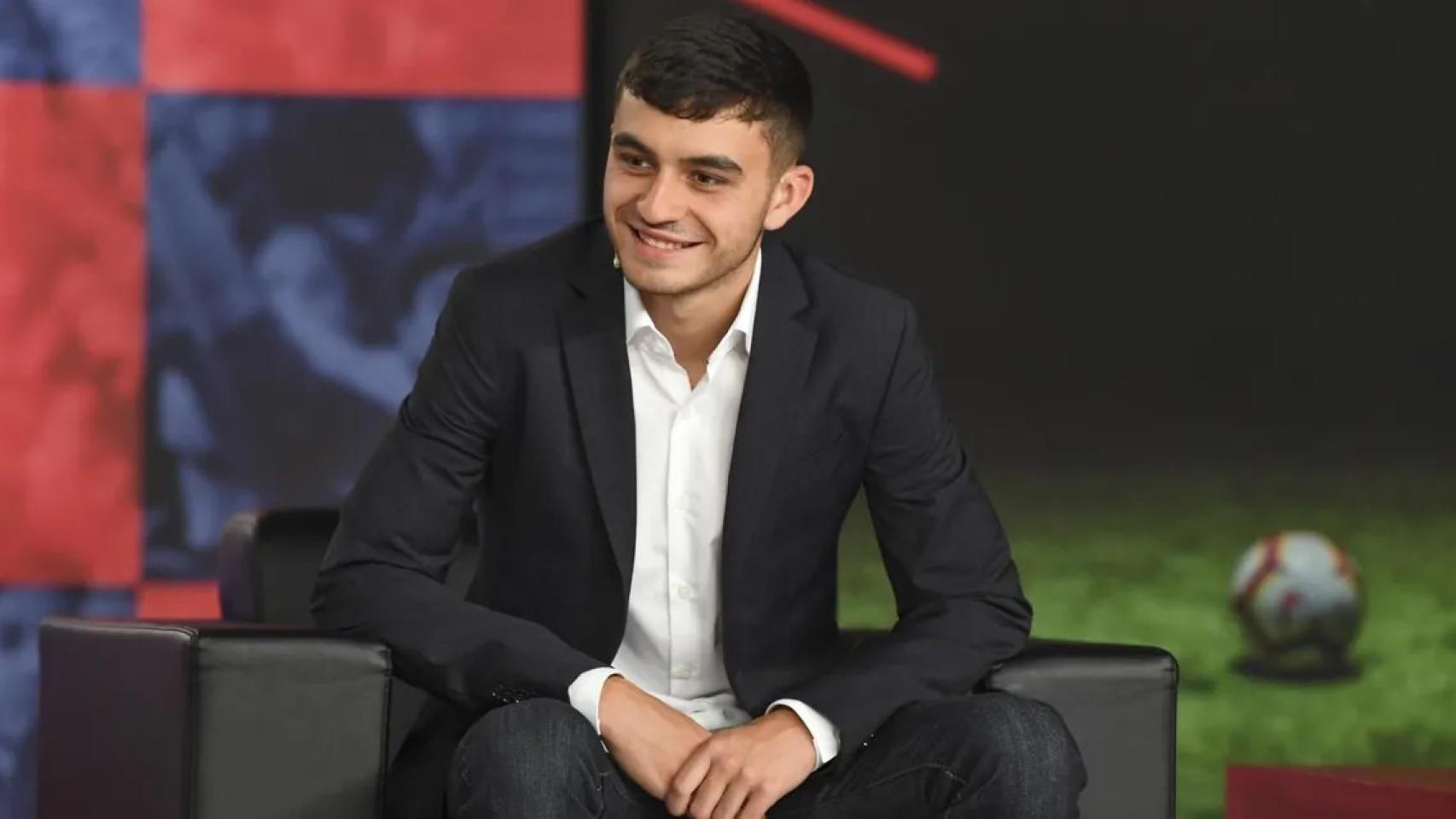 Pedri, en un acto con el Barça, durante su primera temporada como azulgrana / FCB