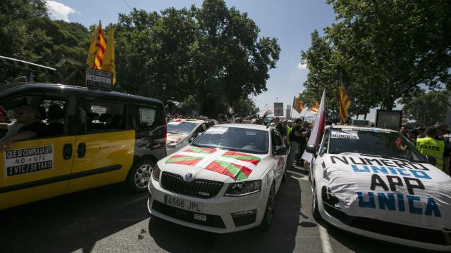 Aspecto de la manifestación de taxistas del pasado martes en Madrid / EFE